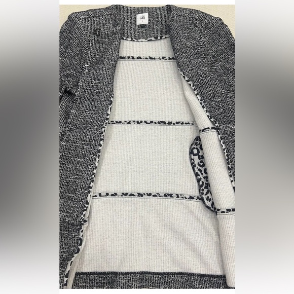 CAbi The Times Jacket Black White Gray Style 5299 Pockets Tweed Size Small - Picture 7 of 10